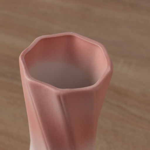 Ваза для цветов «Хайди», линии, 20.5×7.5 см, керамика, белая, розовая