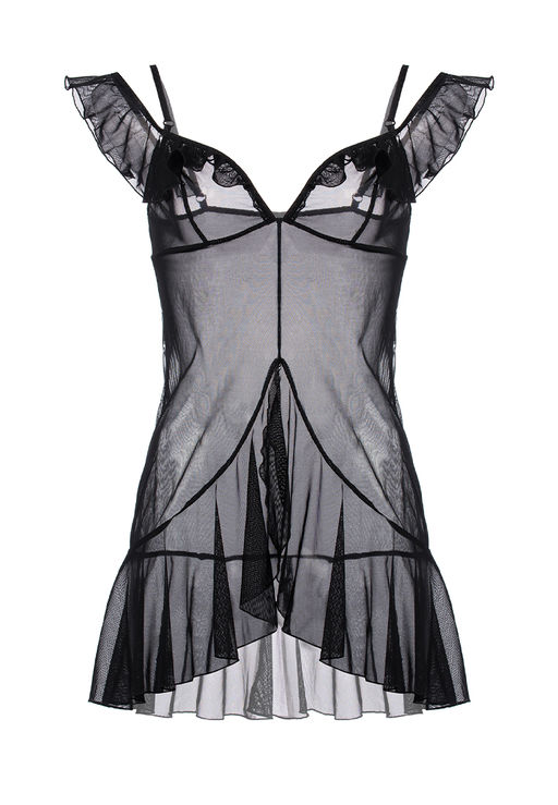 Комбинация Erolanta Marianna с бретелями-крылышками, черный (50-52)  фото 8