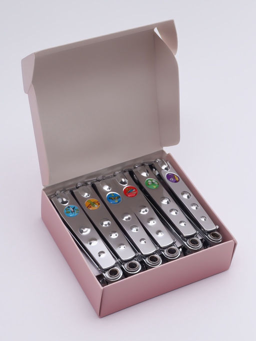 Цена за 12 шт. Кусачки книпсер педикюрные, с пилкой, 7.6 см, в коробке, МИКС - Qf фото 3