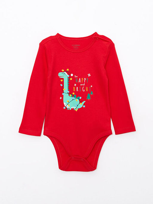 Bisiklet Yaka Uzun Kollu Y?lba?? Temal? Erkek Bebek ??t??tl? Body 2li - Waikiki фото 2