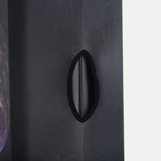 Чехол на чемодан на колёсах, 24" (M), с принтом, чёрный/голубой