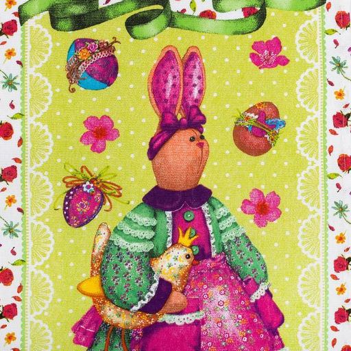 Полотенце пасхальное Доляна Пасхальный зайчик 35х602 см, 100% хлопок, рогожка 162г/м2  фото 2