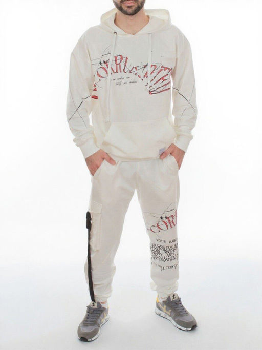 2622/7362 WHITE Костюм спортивный мужской (75% хлопок, 20% полиэстер, 5% спандекс)