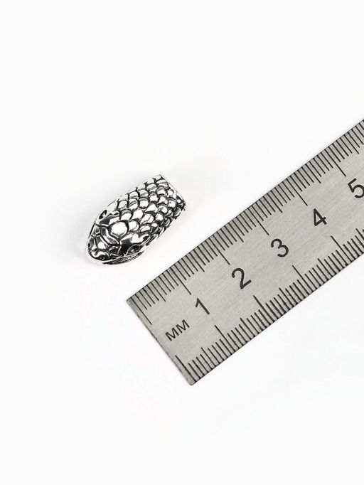 Замок-концевик Змея, 2 шт. 4.3?1.6 мм, внутренний d=7 мм, чернёного серебра