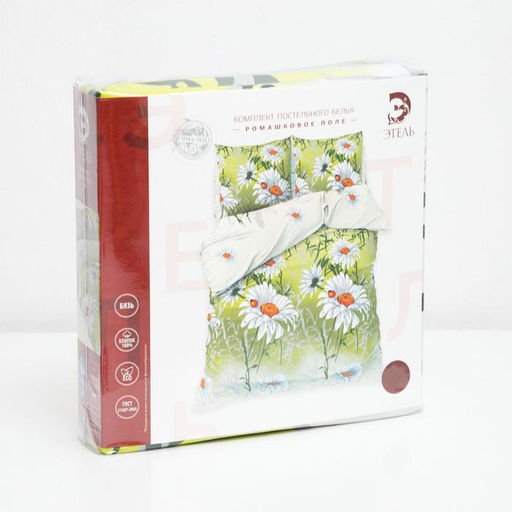 Постельное бельё Этель дуэт Ромашковое поле 143х215 см - 2 шт, 240х220 см, 70х70 см - 2 шт., 100% хлопок, бязь 125 г/м  фото 4