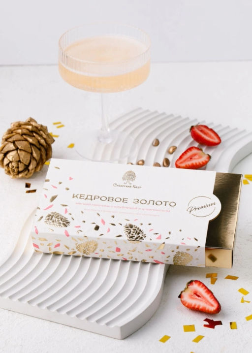 ? Москва ? Мягкий грильяж ?Кедровое золото с клубникой и шампанским?, 85 г - Сибирский кедр фото 4