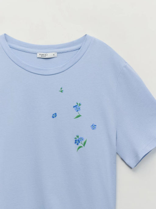 Футболка из хлопка с принтом / Zarina  фото 8