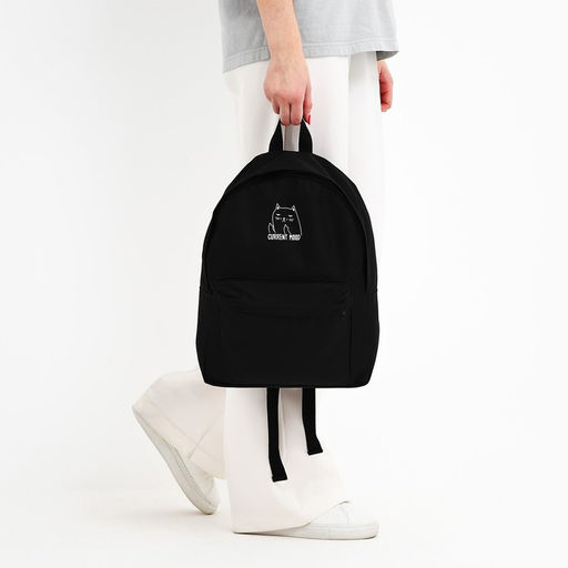 Рюкзак текстильный Котик, с карманом, 27*11*37, черный - Nazamok фото 8