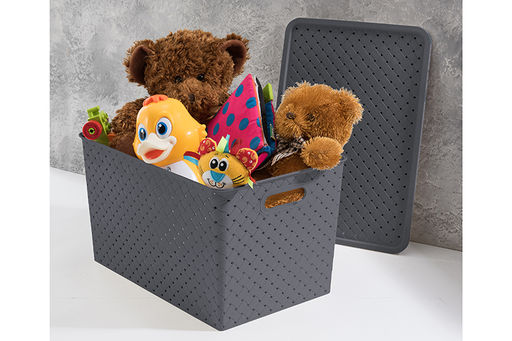 Корзинка с крышкой 14 л 35*24,5*20,5 см Береста серая - Elan gallery фото 4