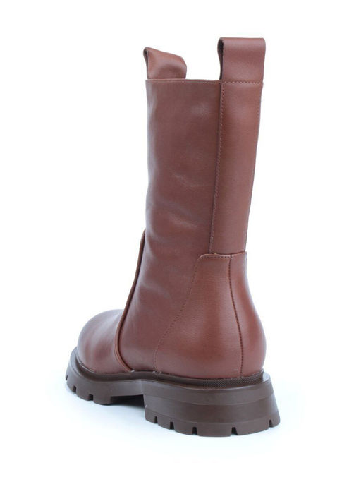 04-M2-245 BROWN Ботинки зимние женские (натуральная кожа, натуральный мех)