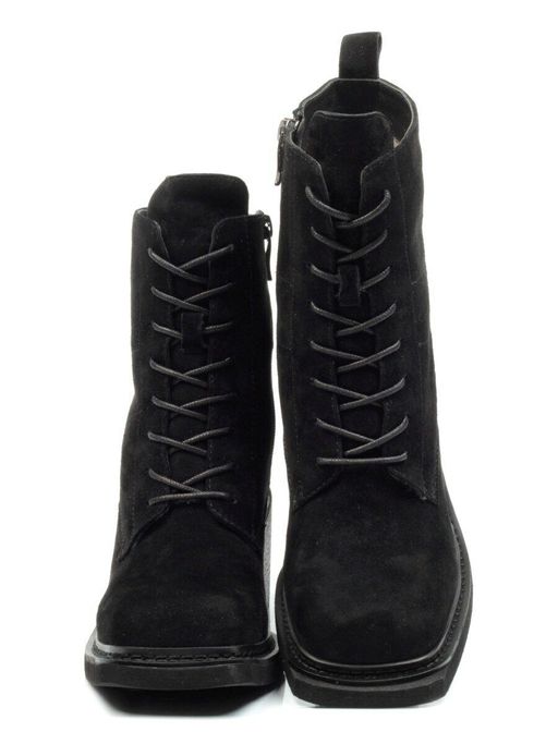 04-E21W-2B BLACK Ботинки зимние женские (натуральная замша, натуральный мех) - Фабричный китай фото 14