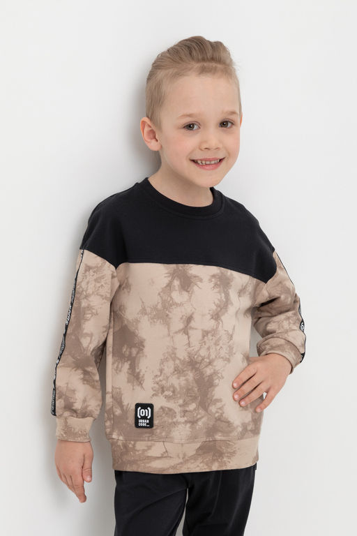 КР 302602/темно-бежевый,тай-дай к508 джемпер для мал - Crockid фото 5