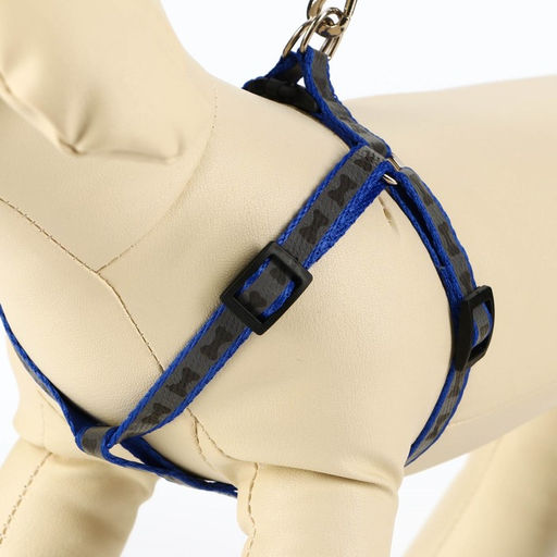 Комплект светоотражающий Косточки, ошейник 120 х 1 см, ОШ 28-36 см, ОГ 28-36 см, синий - Пижон фото 3