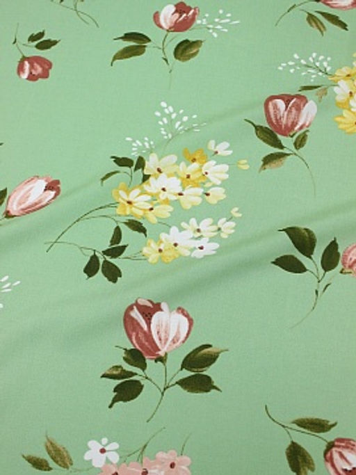 Штапель Весенние цветы цв.морозная зелень, ш.1.45м, вискоза-100%, 100гр/м.кв