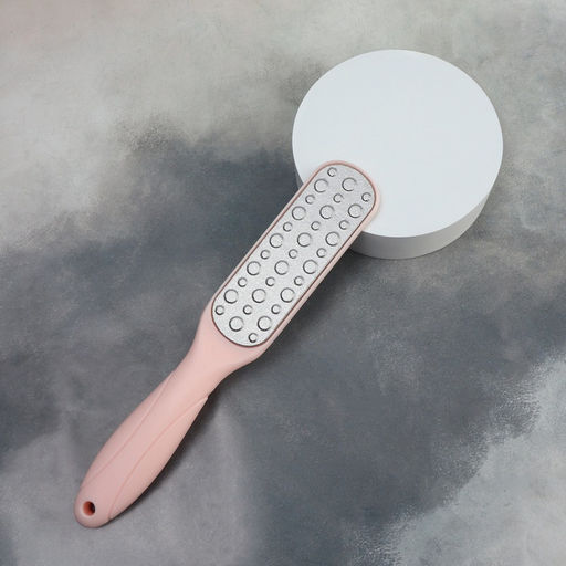 Пилка для пяток, овальная, лазерная, двусторонняя, 23 см, розовая