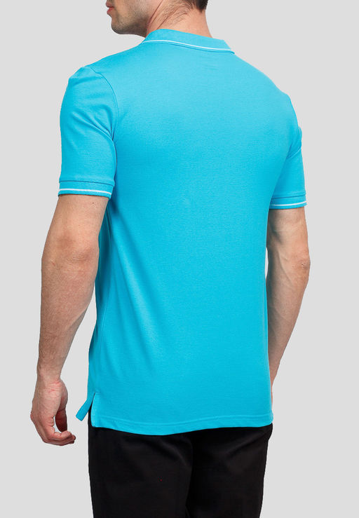 Джемпер мужской с воротником поло короткий рукав GREG G134 (лазурь)  фото 3
