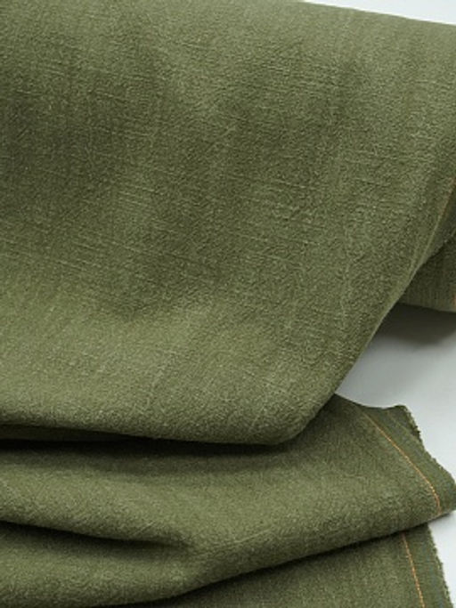 Крапива Рами (Ramie) цв.Винтажный темный хаки, ш.1.4м, крапива-100%, 240гр/м.кв - Купава фото 5