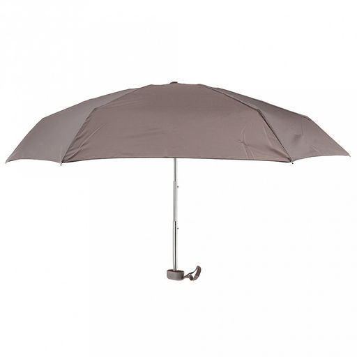 Зонт-мини механический Моно ткань эпонж (полиэстер), 6 лучей, д/купола 88см h50см, 5 сложений, 17см в сложенном виде, механизм против ветра, ручка с покрытием soft-touch, цвет серый, 184гр (Китай) - Домашняя Мода фото 2