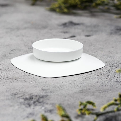 Металлический подсвечник на 1 свечу «Таблетка», 1.5×7 см, белый