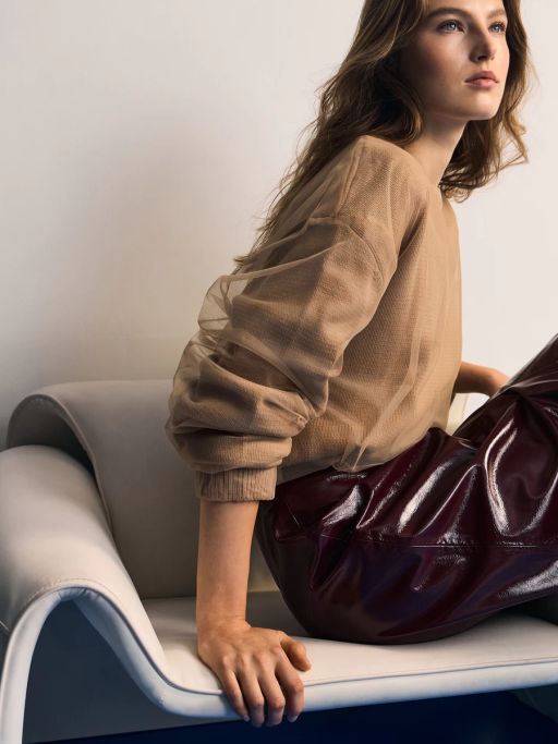 Двухслойный джемпер с хлопком в составе / Zarina фото 2