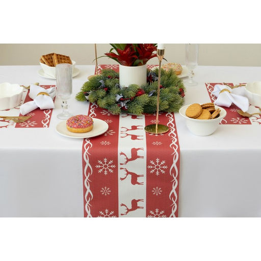 Дорожка на стол Доляна Новый год, 180?30 см, красная