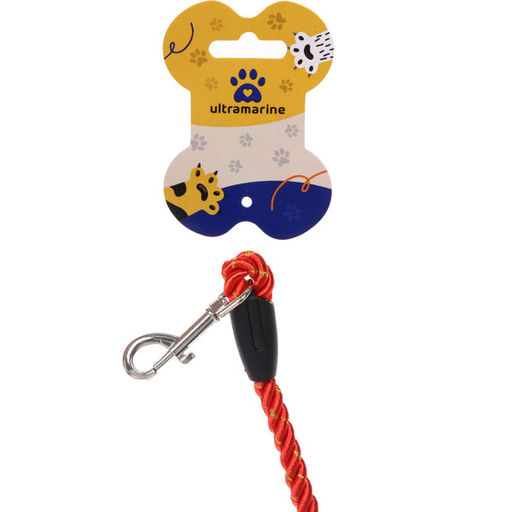 Цена за 3 шт. Поводок нейлоновый с карабином "Бро на прогулке", цвет красный, 1.3метра