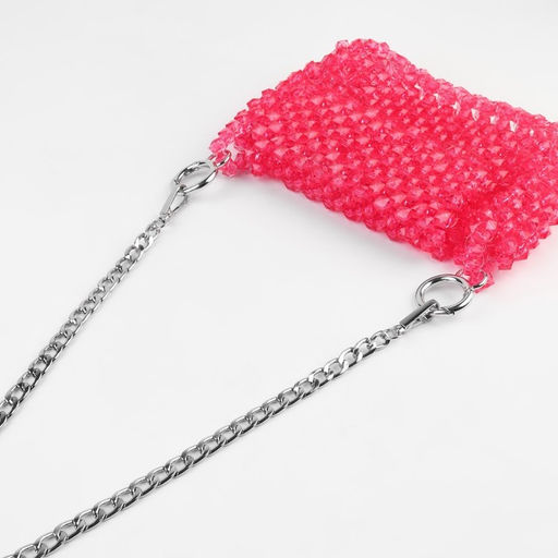 Цепочка для сумки, плоская, с карабинами, алюминиевая, 9×14 мм, 120 см, цвет серебряный