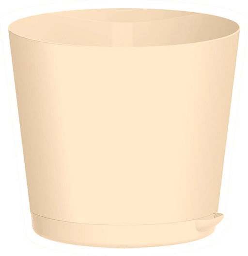 Цена за 2 шт. Горшок для цветов пластиковый 2л d-16см "Oregano" с прикорневым поливом светло-бежевый