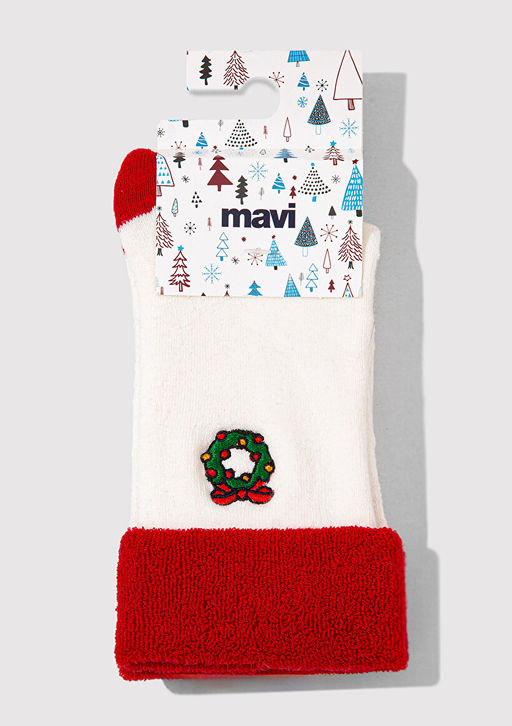 Y?lbas? Temal? Ekru Corap - Mavi фото 3