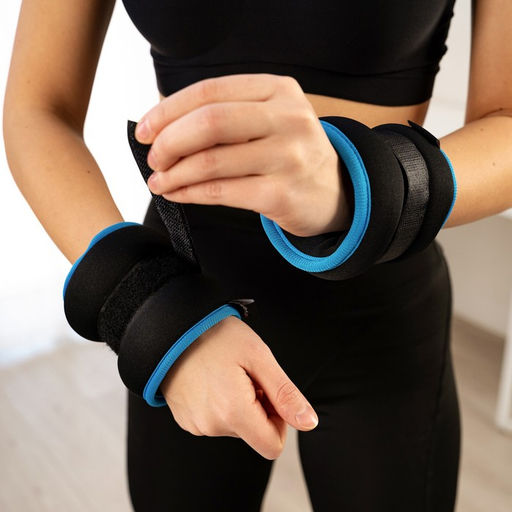 Утяжелители неопреновые ONLYTOP, 2 шт. × 0.5 кг, цвет чёрный/голубой