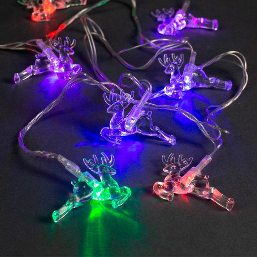Гирлянда Нить 5 м с насадками Олени, IP20, прозрачная нить, 20 LED, свечение мульти (RG/RB), мигание, 220 В - Luazon lighting фото 2