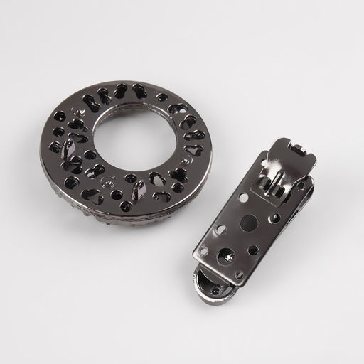 Декоративная застёжка, 7.5×4.5 см, цвет чёрный