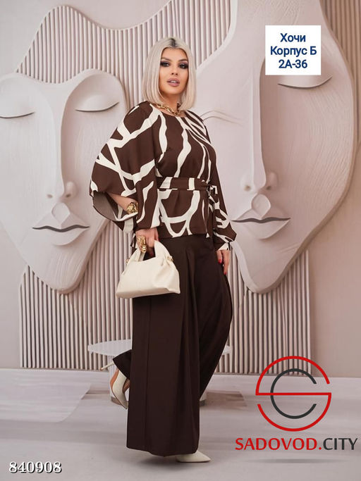 Костюм двойка из плотного шелка - Bruno фото 3