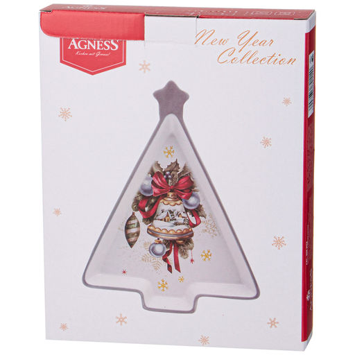 БЛЮДО AGNESS С НОВЫМ ГОДОМ! В ФОРМЕ ЕЛКИ 26*20*3 СМ  фото 2