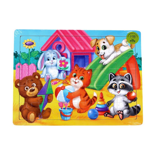 Пазл большой Весёлые зверята, 30 элементов, размер детали: 6 5 см - Лесная мастерская фото 5