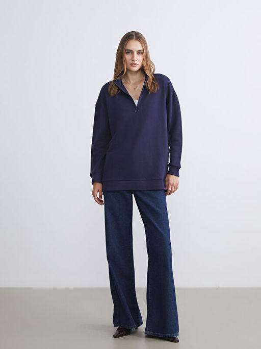 Dik Yaka Kad?n Sweatshirt Tunik