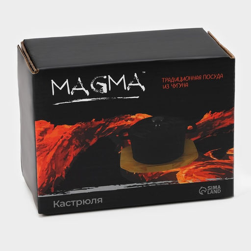 Кастрюля Magma «Хотан», 750 мл, 18.6×14×7 см, индукция, чугун, чёрная