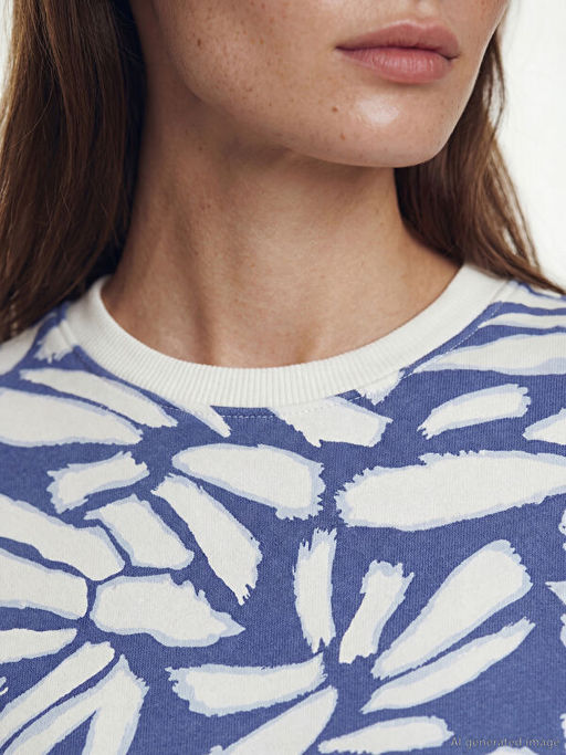 Bisiklet Yaka Desenli Kad?n Sweatshirt Tunik