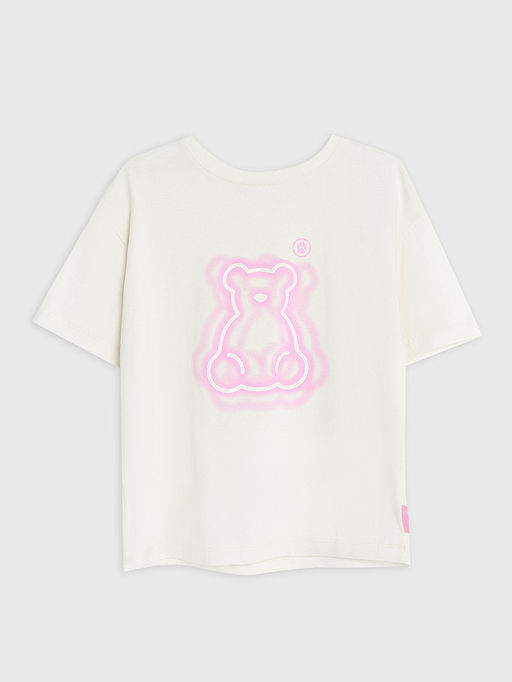 Футболка для девочек светло-молочная с печатью - Mark formelle фото 4