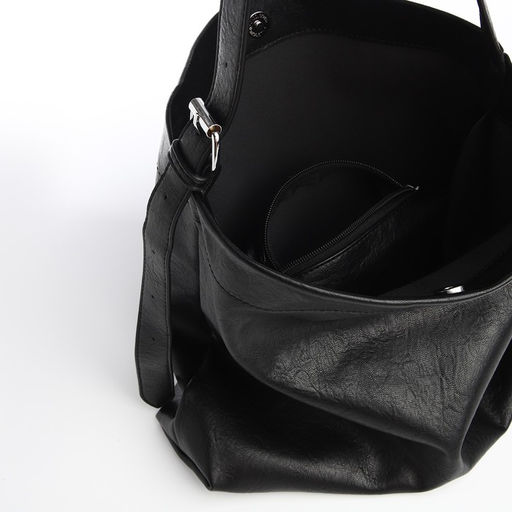 Сумка-мешок женская, на магните, косметичка, цвет чёрный - Simaland фото 5