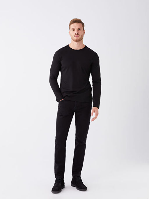 Bisiklet Yaka Uzun Kollu Erkek Ti??rt