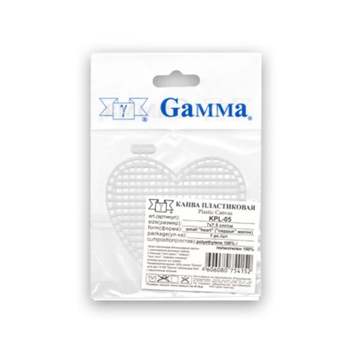 Канва KPL-05 Gamma пластиковая 100% полиэтилен 7 x 8 см 10 шт сердце малое  фото 4
