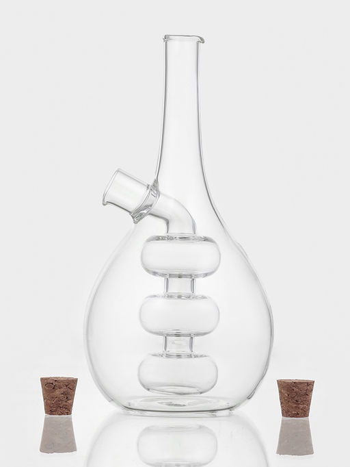 Бутылка для соусов и масла 2 в 1 «Фьюжн. Спираль», 450/50 мл, 11.5×9×17.5 см, стекло, прозрачная