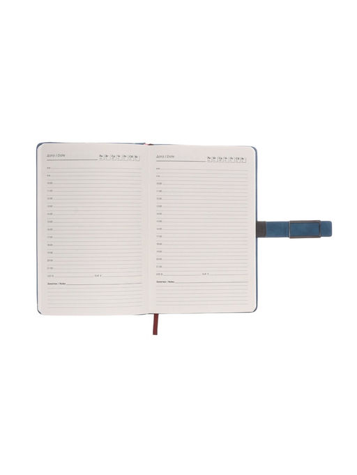 Ежедневник недатированный А5, с хлястиком, 112 листов, в линейку, пвх, синий - Simaland фото 9