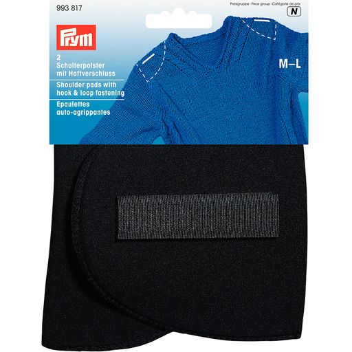 PRYM 993817 Полумесяц плечевые накладки разм. M-L, с креплением черные