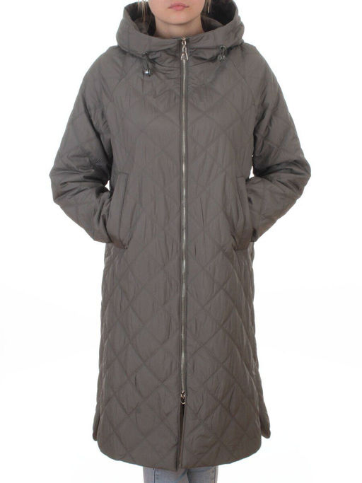 9610 GRAY/GREEN Куртка стеганная демисезонная женская (100 гр. холлофайбер) - Fashion фото 3