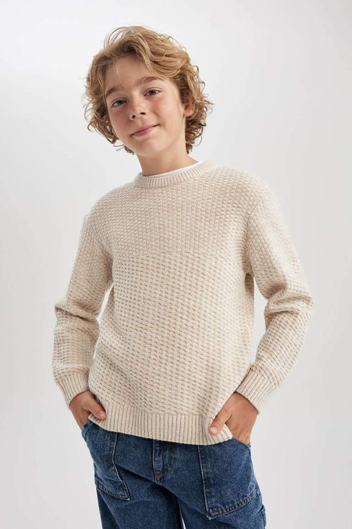 Свитер с круглым вырезом для мальчика - Defacto фото 3