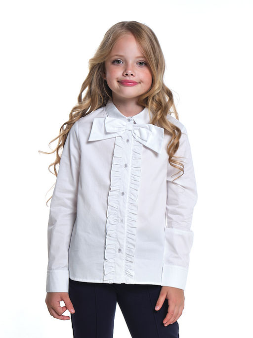 Рубашка для девочки в школу белая UD 7660 белый - Mini maxi фото 2
