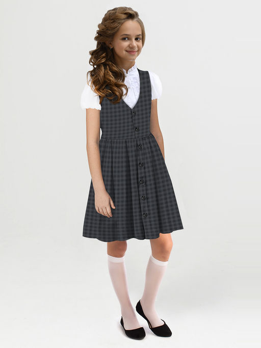 Школьный сарафан "Гимназия",серый