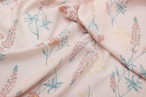 Штапель Луговой дуэт цв.нежно-розовый жемчуг, ш.1.45м, вискоза-100%, 100гр/м.кв - Купава фото 2